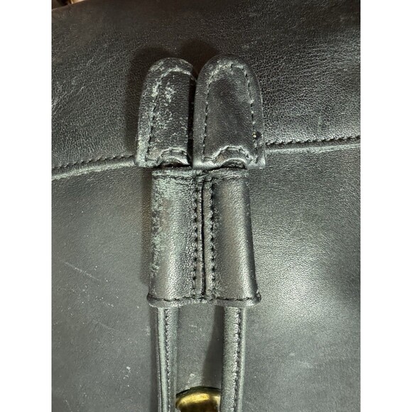 Coach VINTAGE 9791 Black Soft Leather Backpack Daypack Rucksack Drawstring FLAW* - Picture 13 of 14